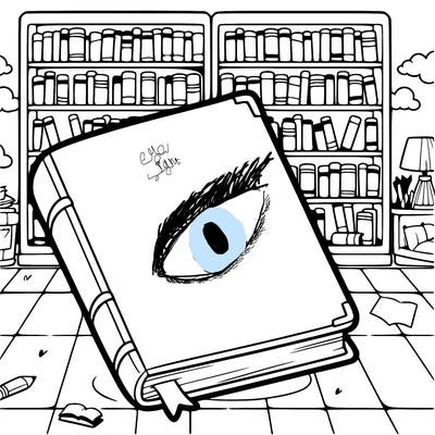 blank book at a library