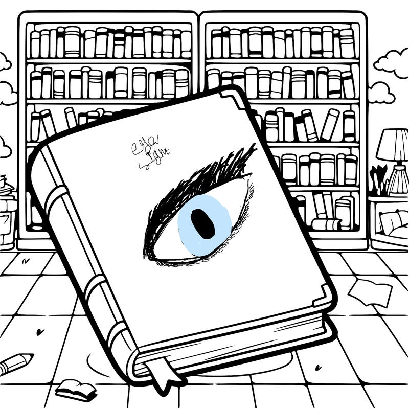 blank book at a library