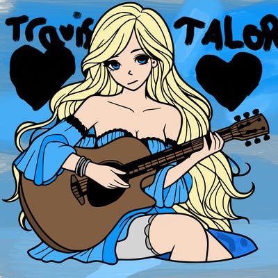 beautiful girl playing the guitar