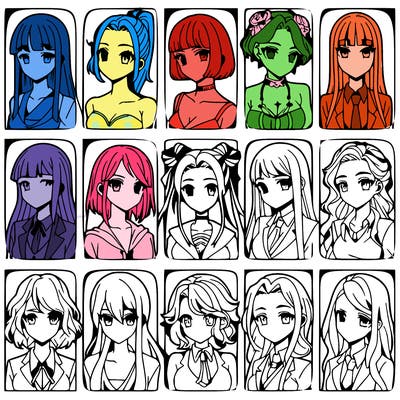 girls that look diffrent anime