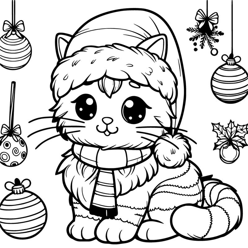 realistic cat christmas