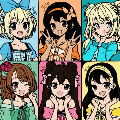 6 girl anime