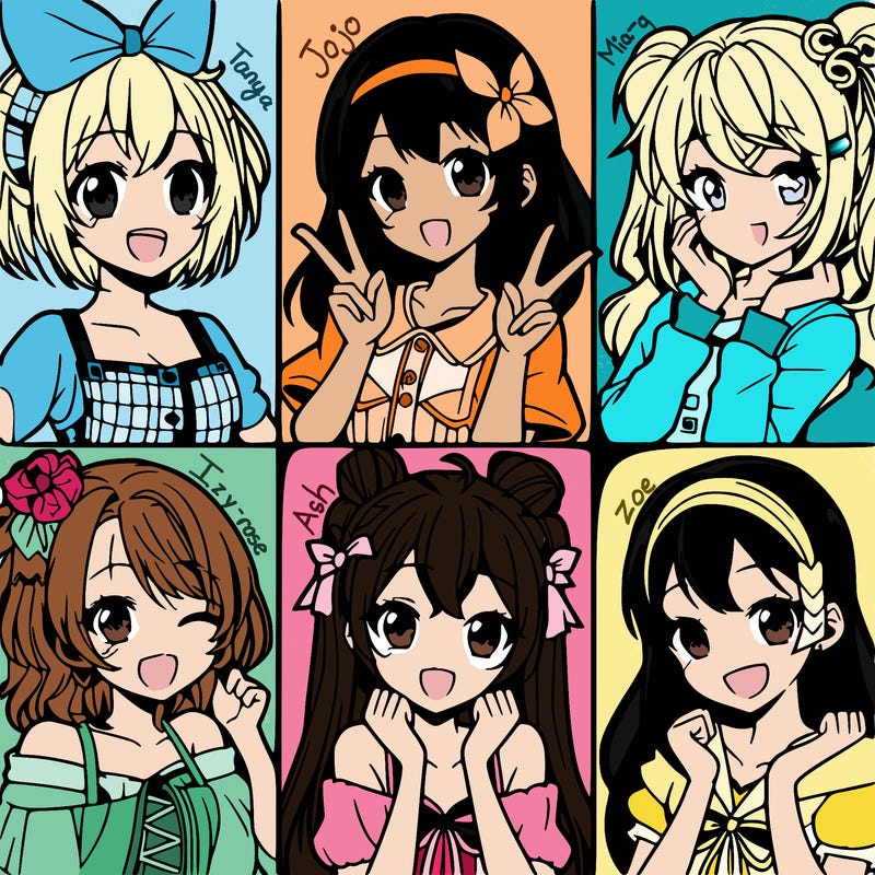 6 girl anime