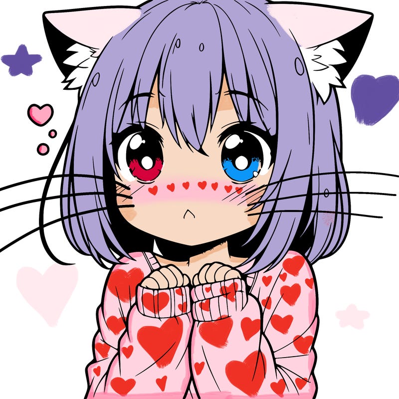 shy anime catgirl