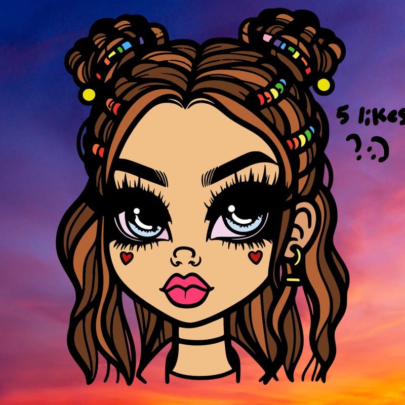 realistic baddie girl with lots of make up