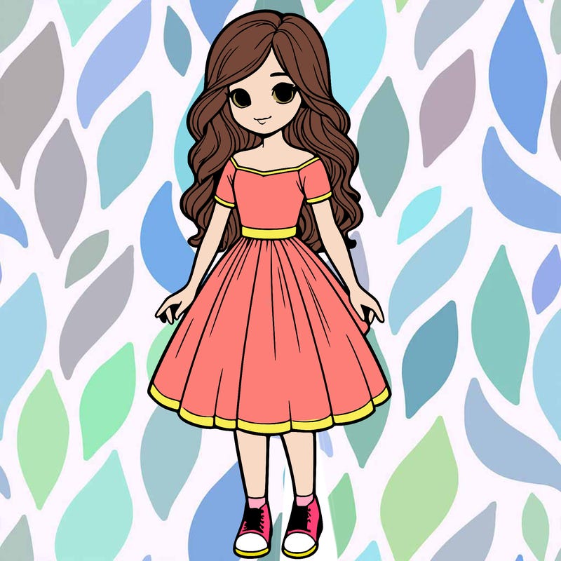 realistic girl in dress