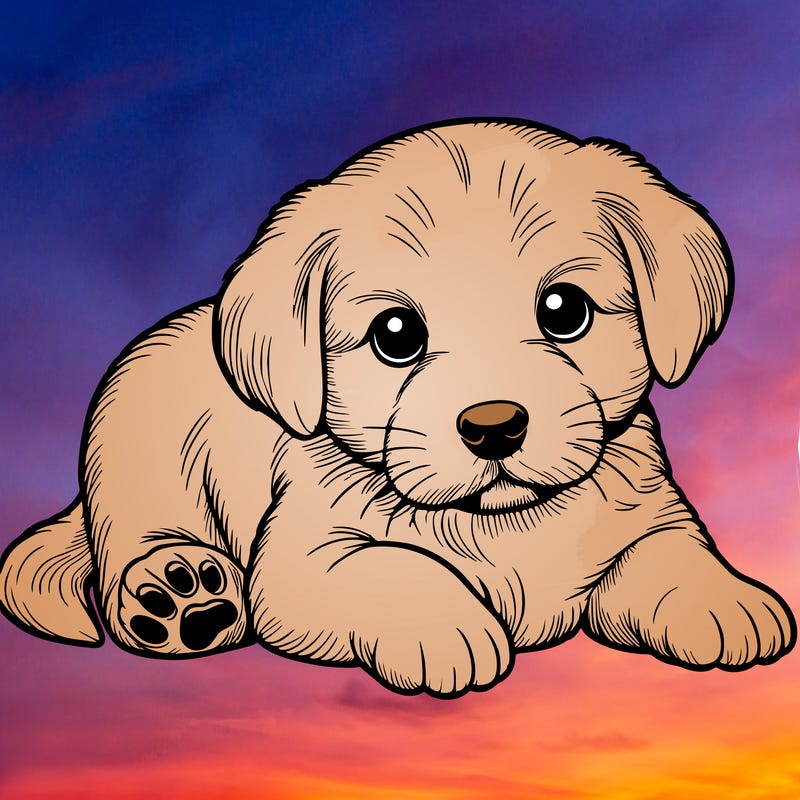 a cute realistic puppy