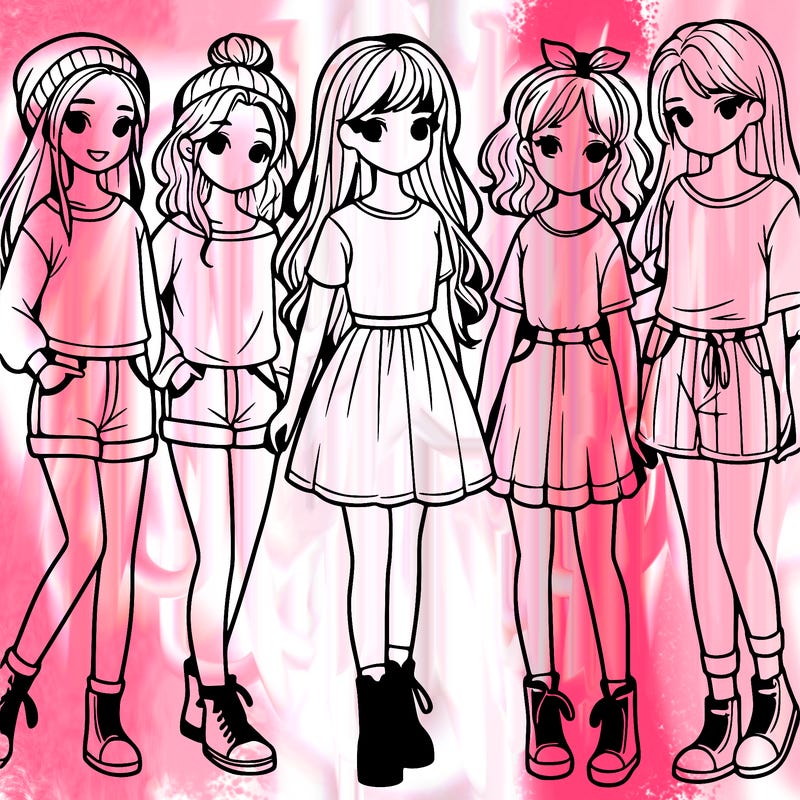 a group of five girls