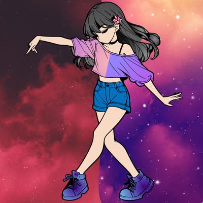 realistic girl danceing