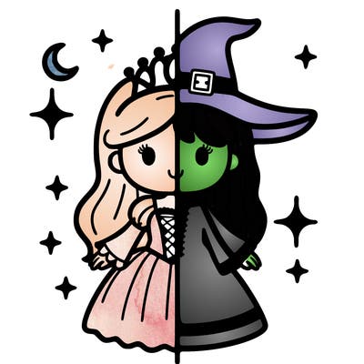 split princess and witch