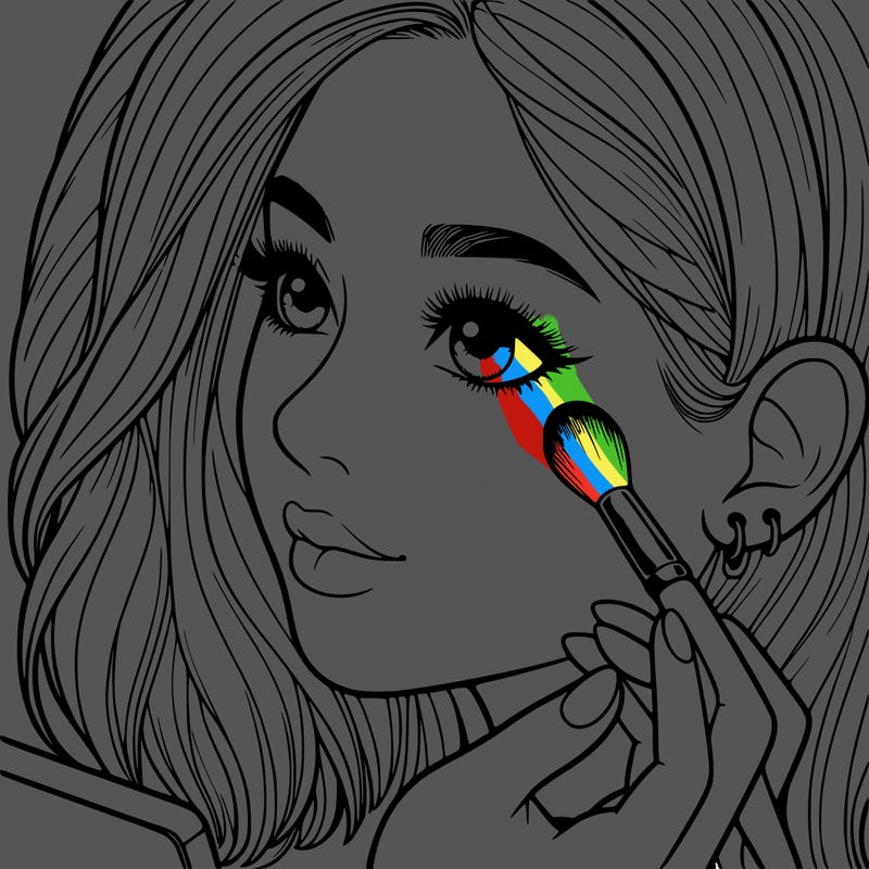 a realistic girl doing her makeup
