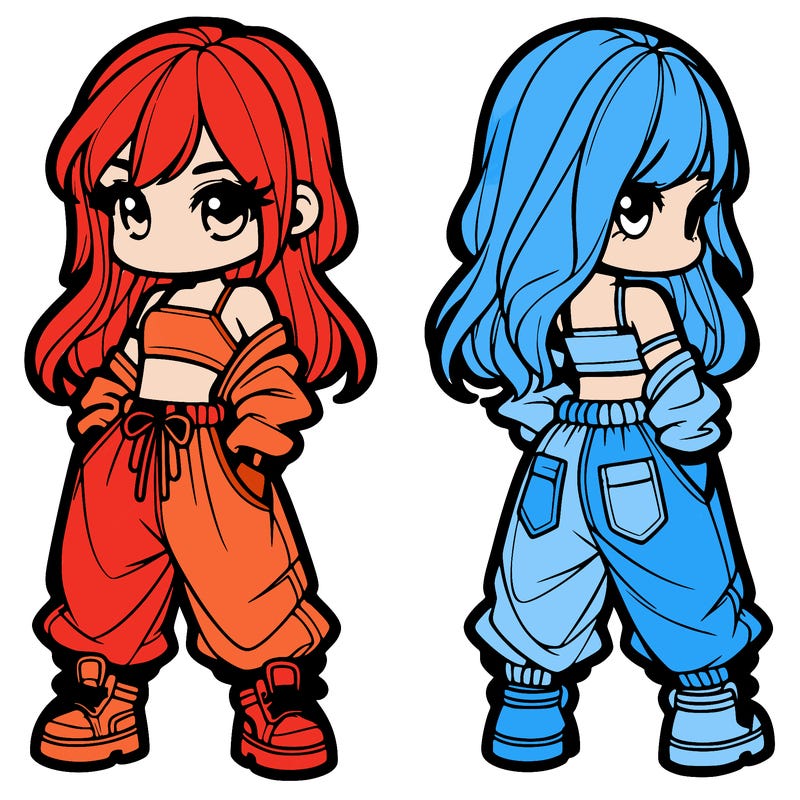 girl in crop top and baggy pants