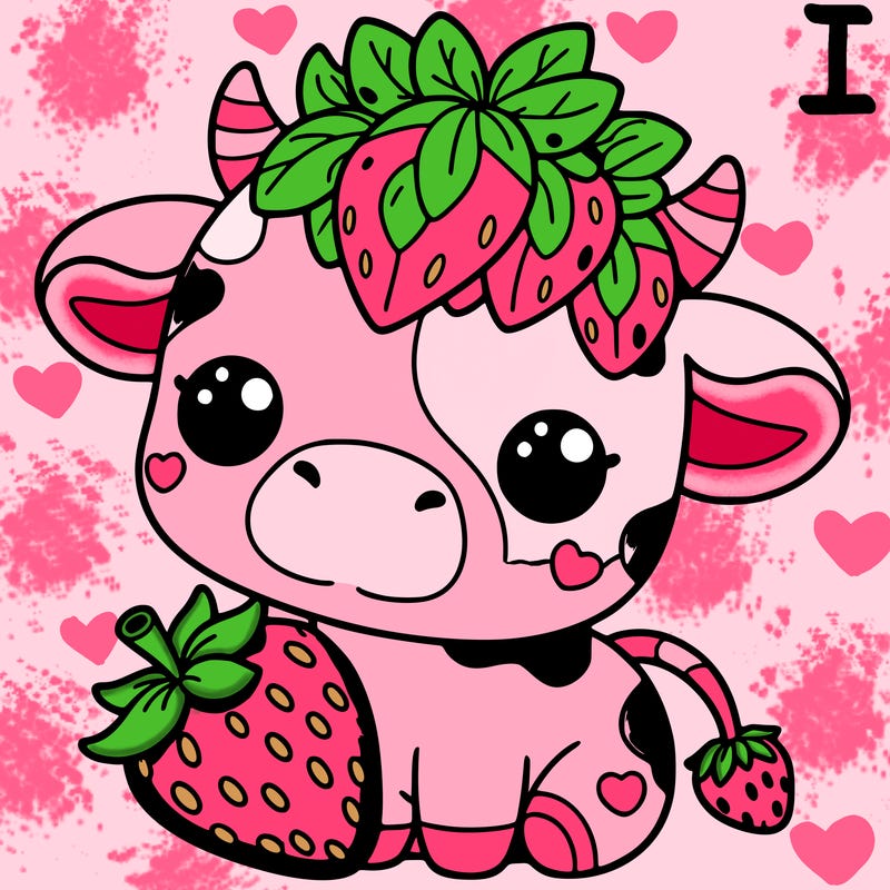 cute strawberry cow