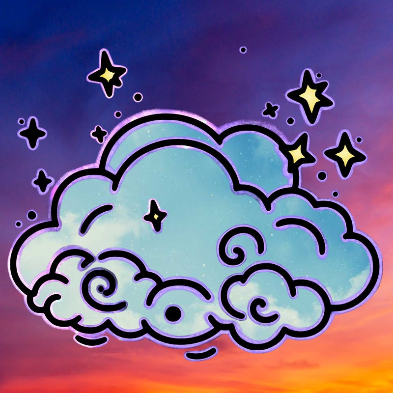 pink starry cloud sky