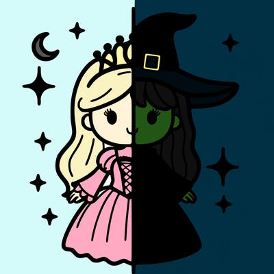 split princess and witch