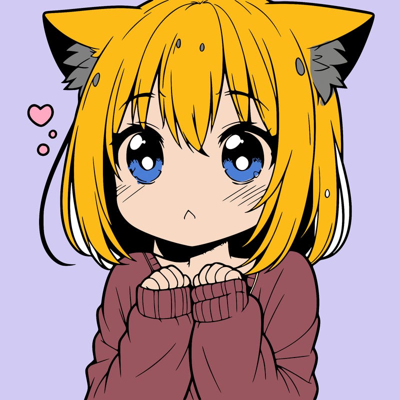 shy anime catgirl