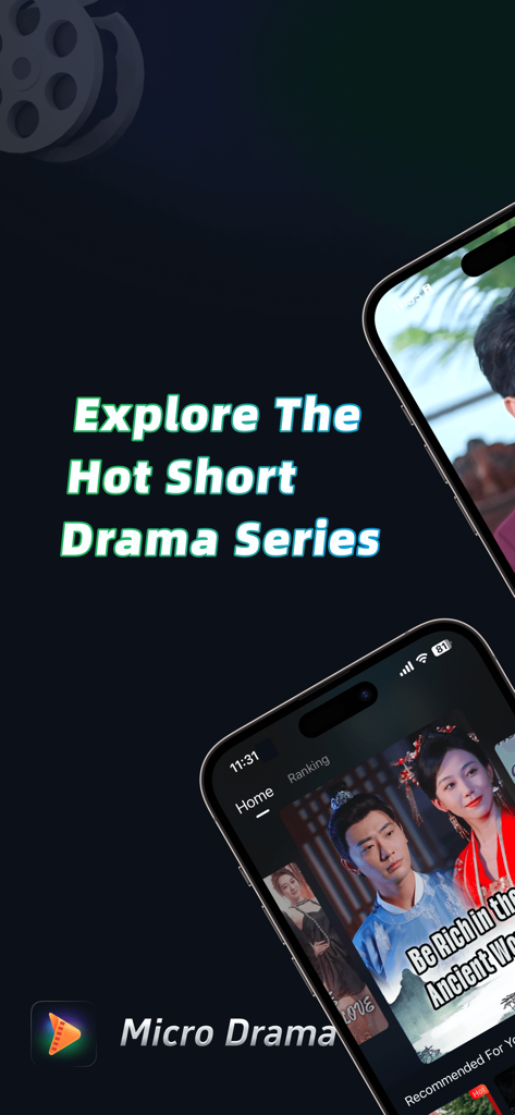 Micro Drama - Short Drama&Show - Schermata dell'app Micro Drama che mostra serie di drammi brevi e accattivanti su un'interfaccia di telefono cellulare