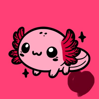 cute easy baby axolotl