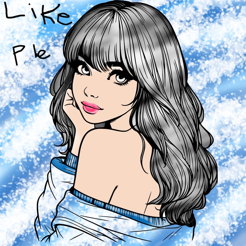 realistic girl with bangs looking over her shoulder