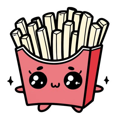 a cute. french fries