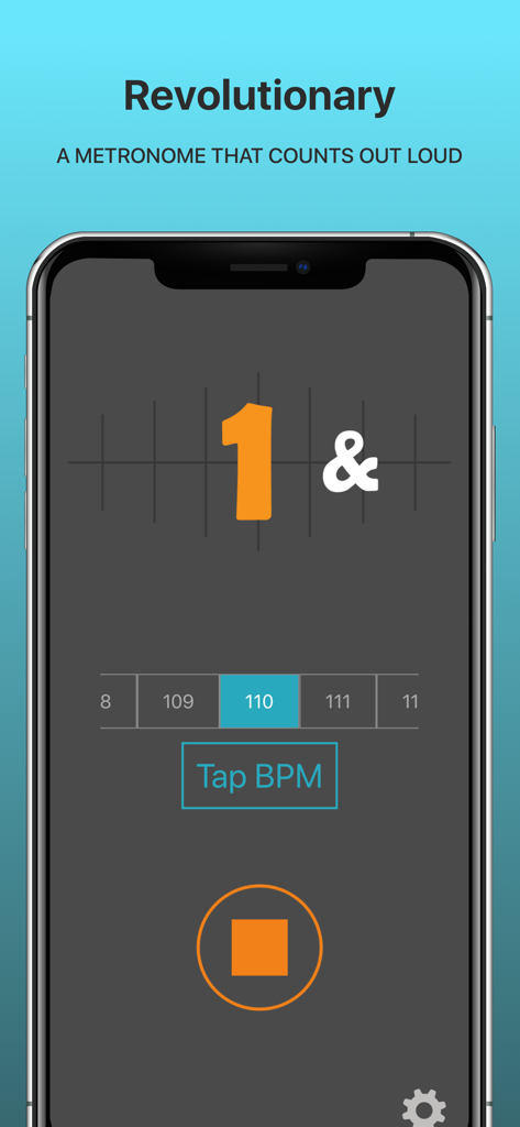 SpeakBeat Metronome - 1 2 3 4 - SpeakBeat Metronome app screen displaying rhythmic counting and BPM settings
