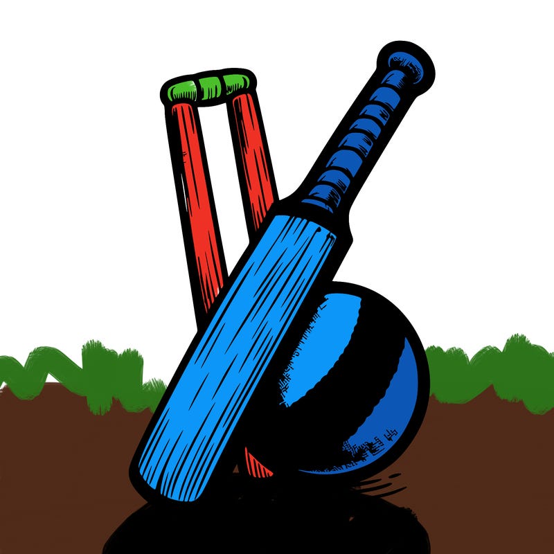 cricket ball and bat