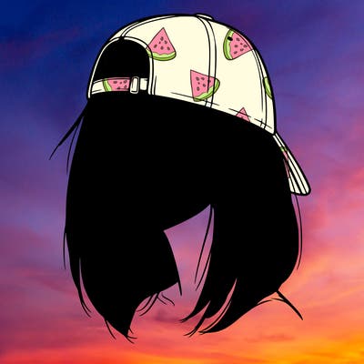 realistic  girl with a backwards hat