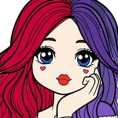 a cute teenage girl with lips