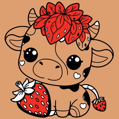 cute strawberry cow