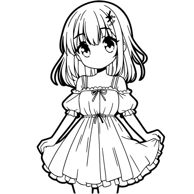 anime girl with dress