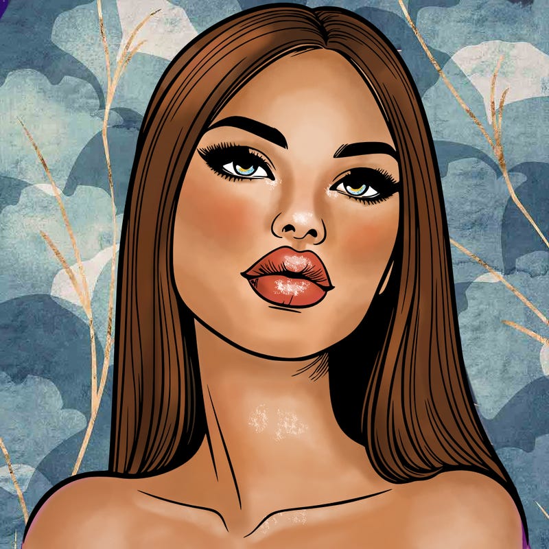 realistic woman with full lips