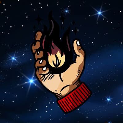 hand holding fire