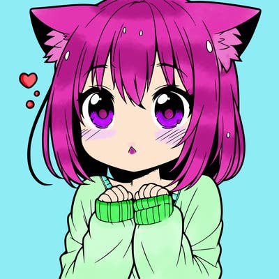 shy anime catgirl