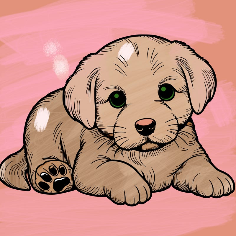 a cute realistic puppy