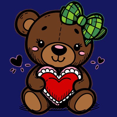 teddy bear hugging a heart