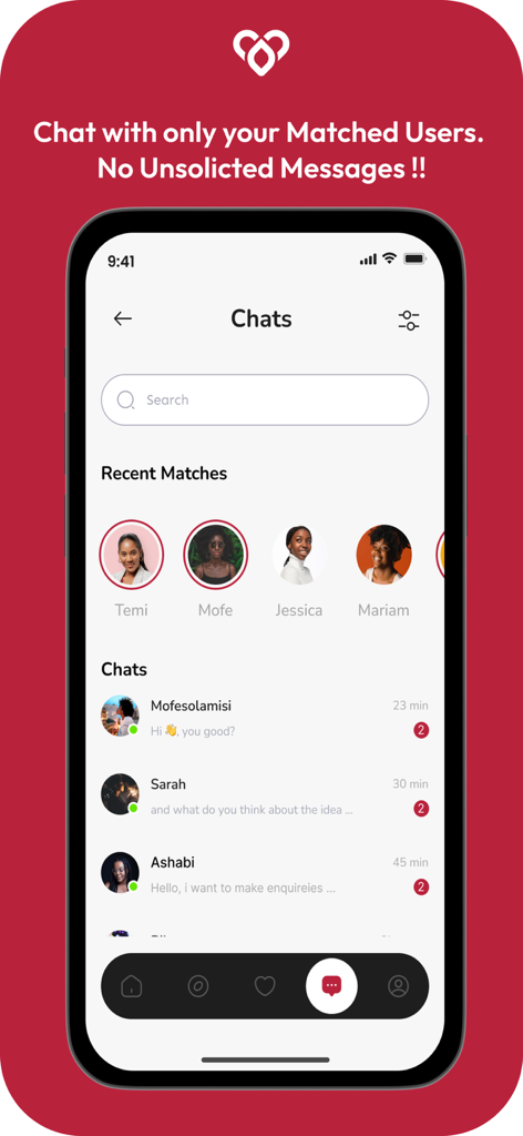 Nexus Godly Dating app chat interface showing a list of matches and recent conversations between Christian singles