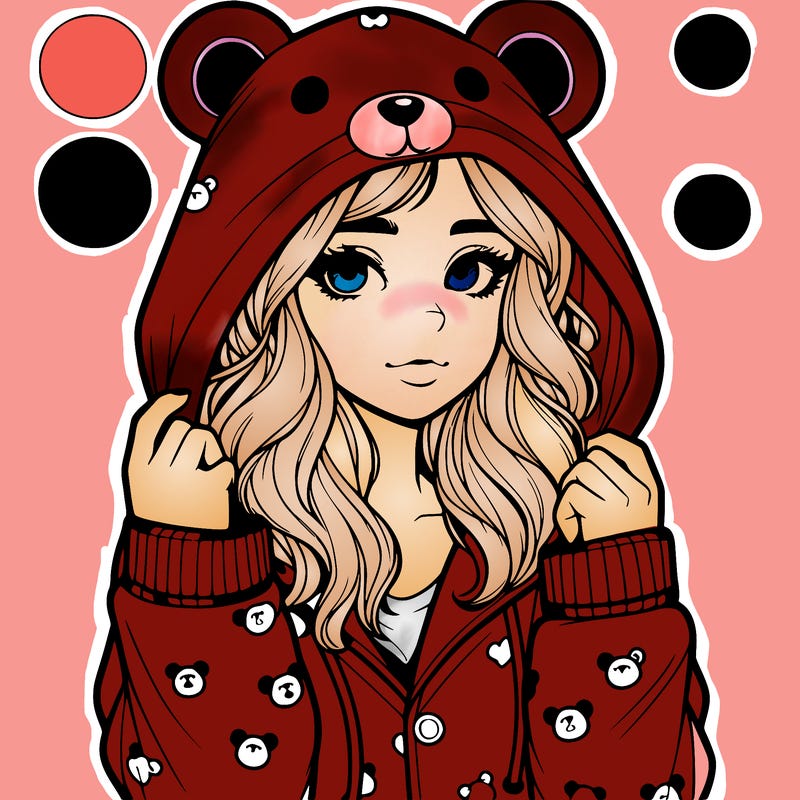 realistic girl in a animal pjs hoodie