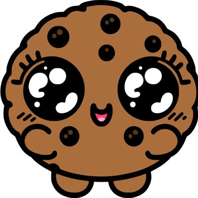 cookie, cute eyes, small hands and feet , cartoon  style, black lines, no shading  --ar 3:4 --stylize 50