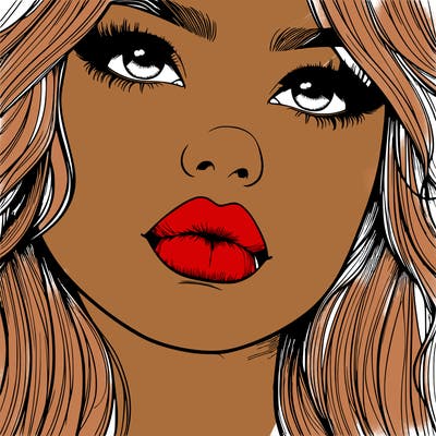 really realistic girl with lips