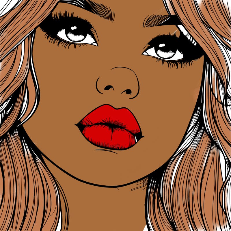 really realistic girl with lips