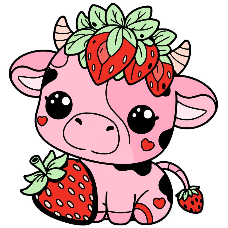 cute strawberry cow