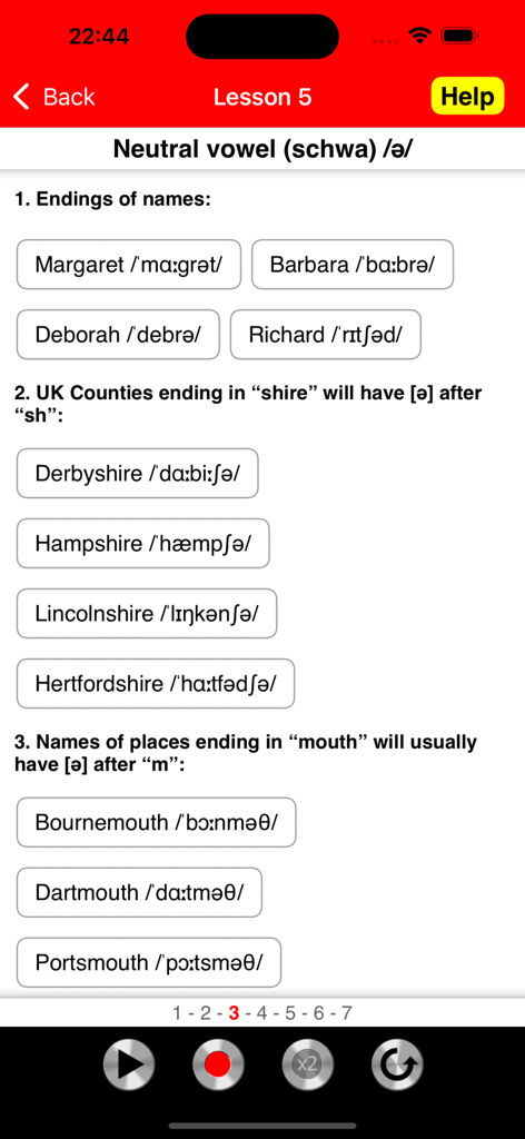Fluent English Speech - Pronunciation lesson for the neutral schwa vowel in the Fluent English Speech app