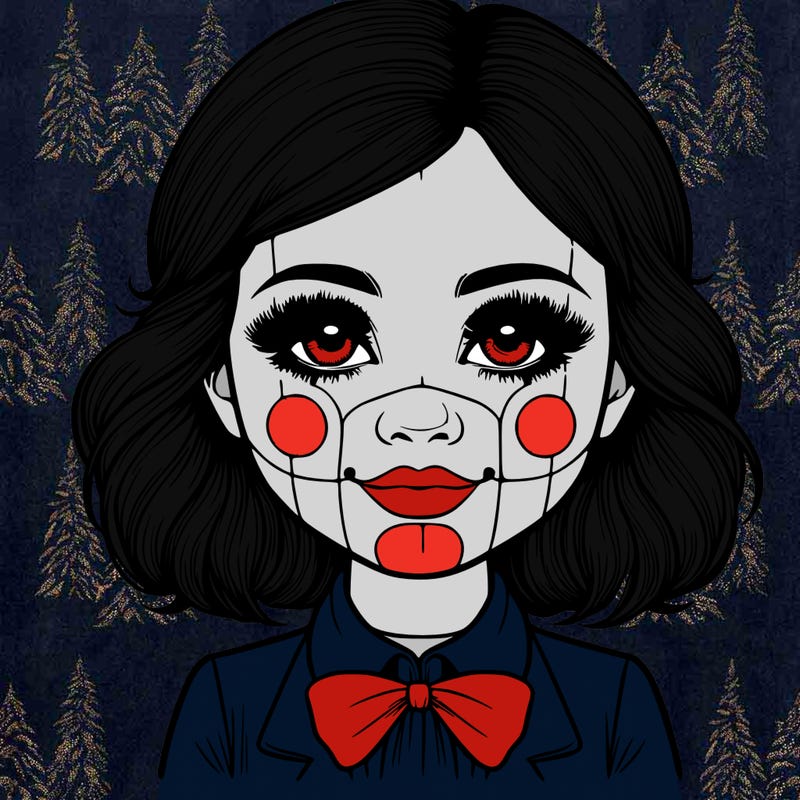 realistic girl with ventriloquist makeup