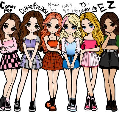 a group of girls realistic