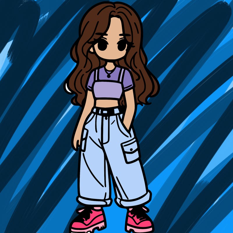 girl in crop top and baggy pants