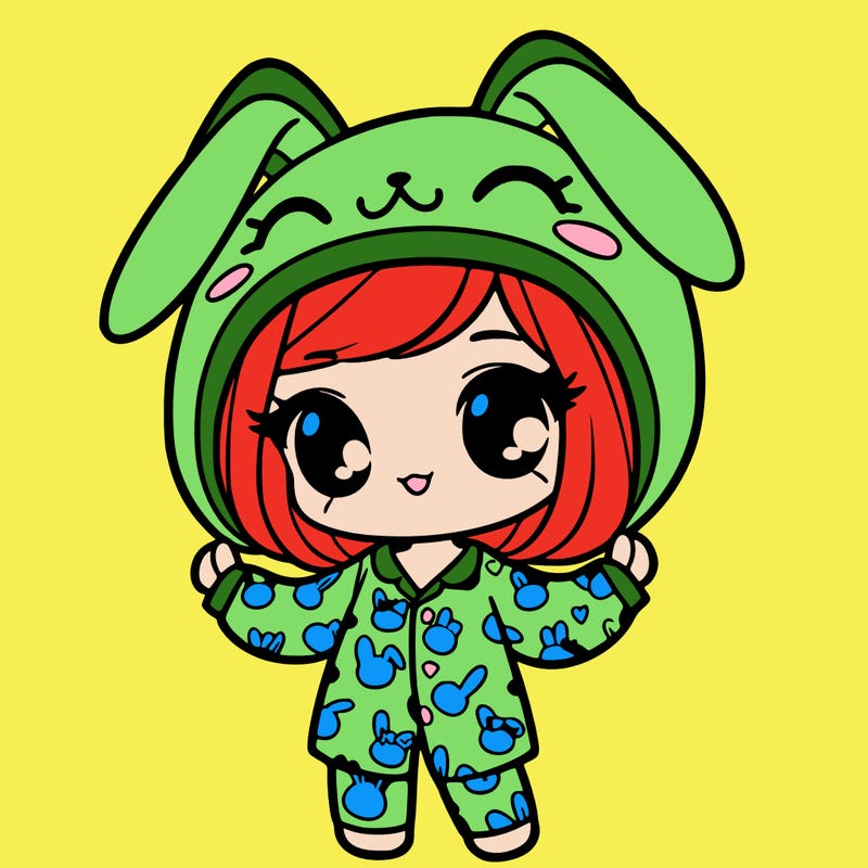girl in bunny pj's