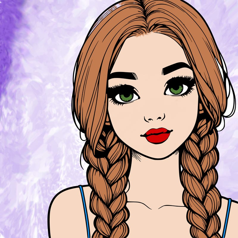 realistic girl with braids