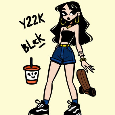 y2k slim black girl
