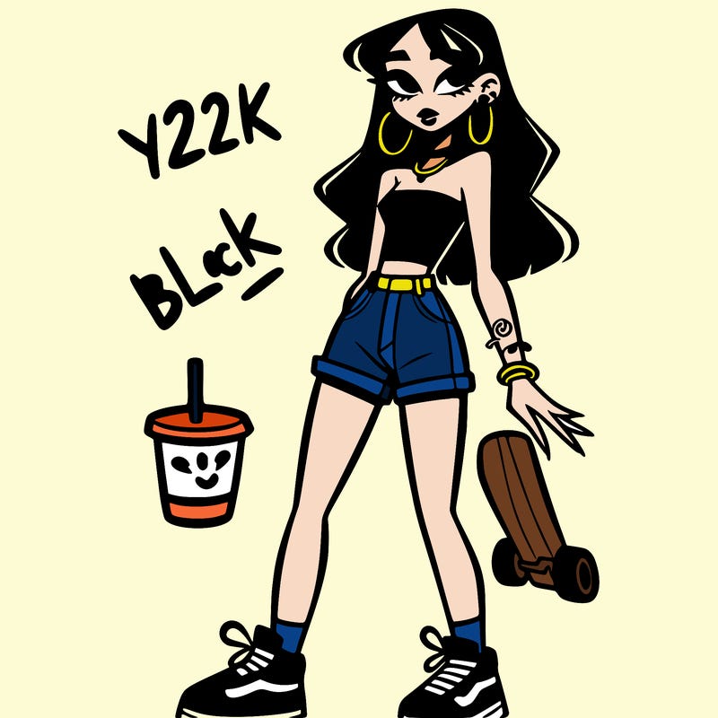 y2k slim black girl