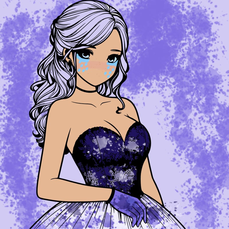 realistic girl in prom dress